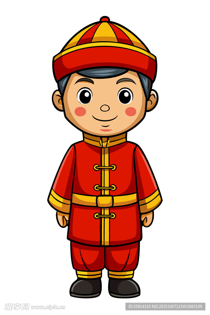 卡通蒙古族小男孩形象