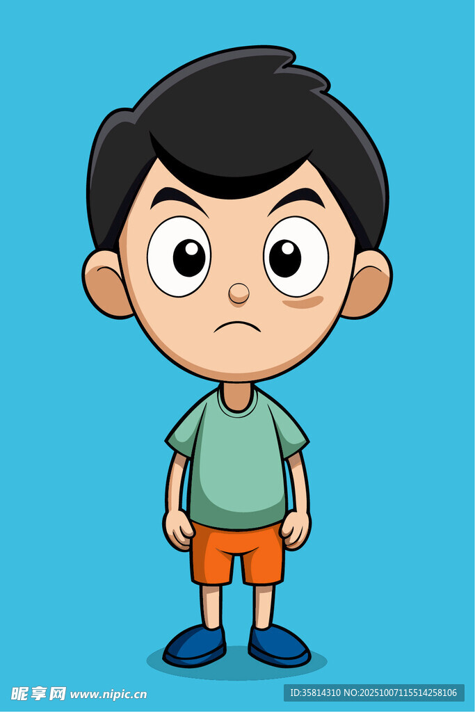 生气的小男孩