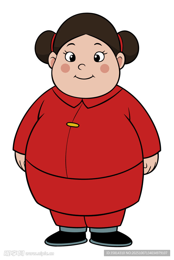 红衣胖女孩卡通形象