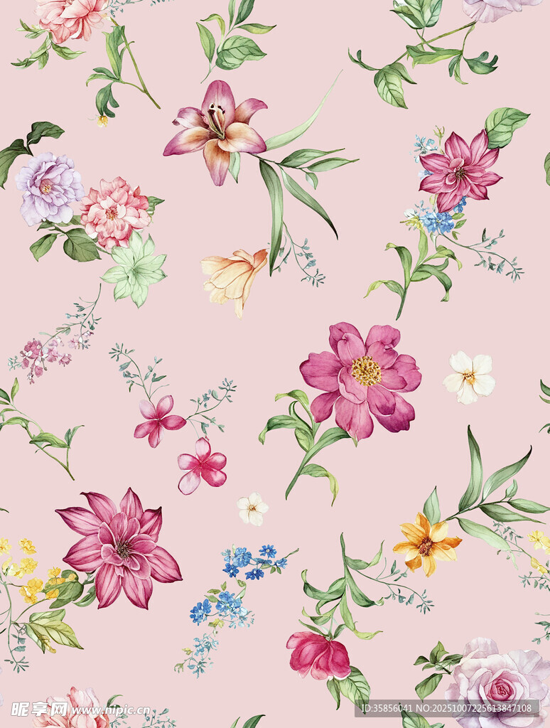 小碎花 手绘花