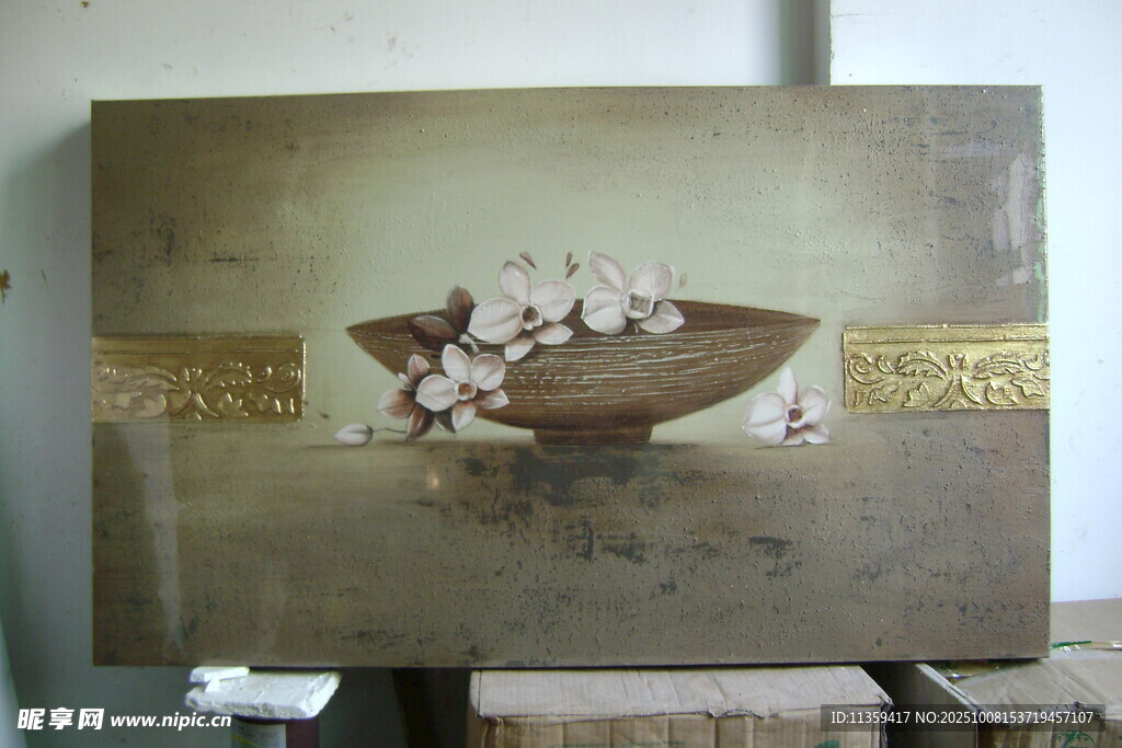 复古风格静物油画作品