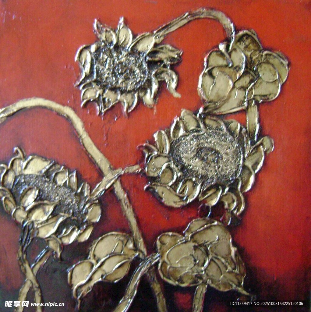 金色向日葵装饰艺术画