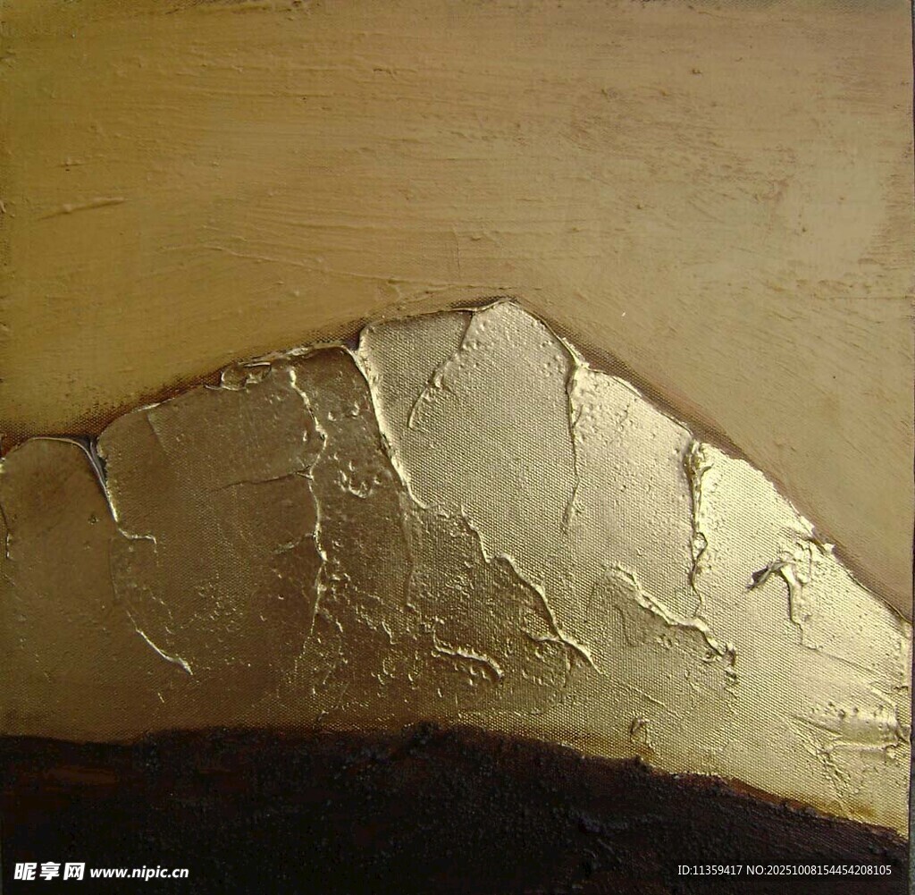 金色山峦抽象画