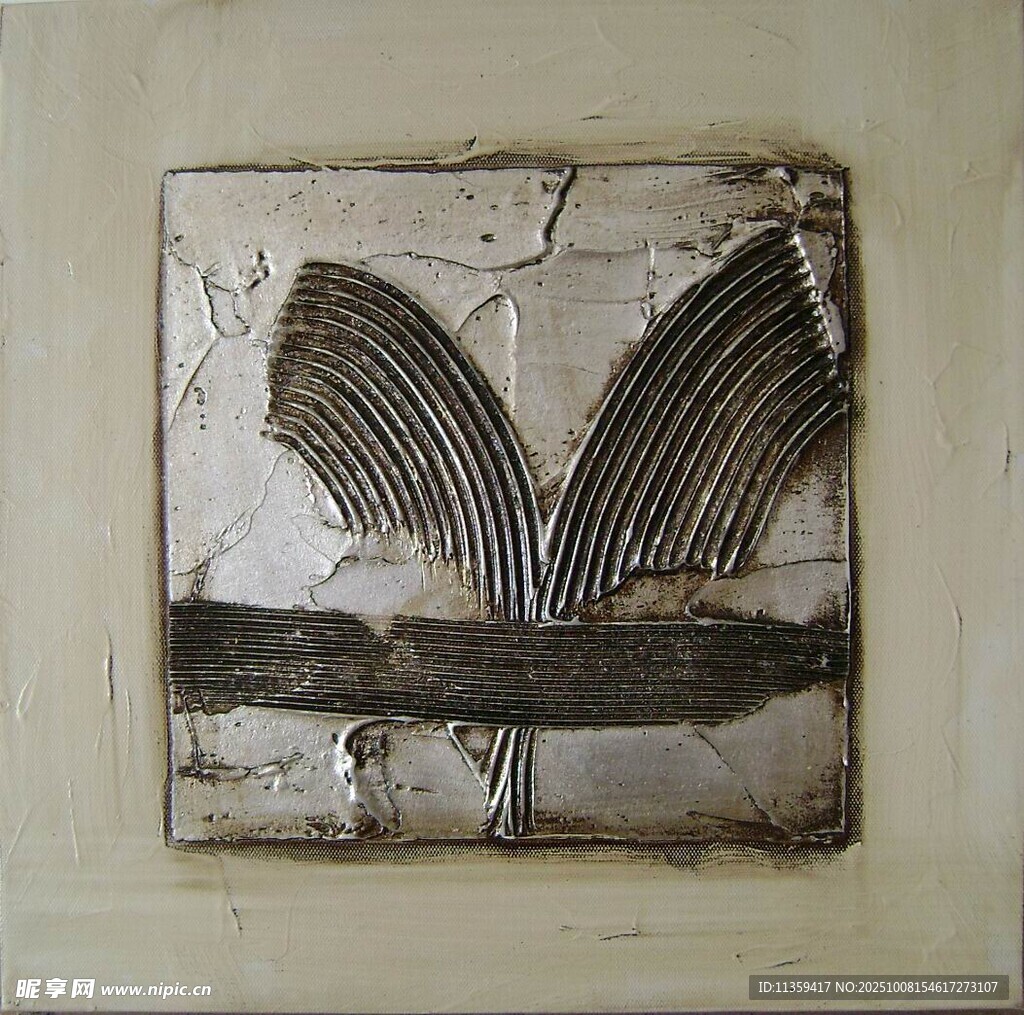 抽象双叶图案金属艺术作品