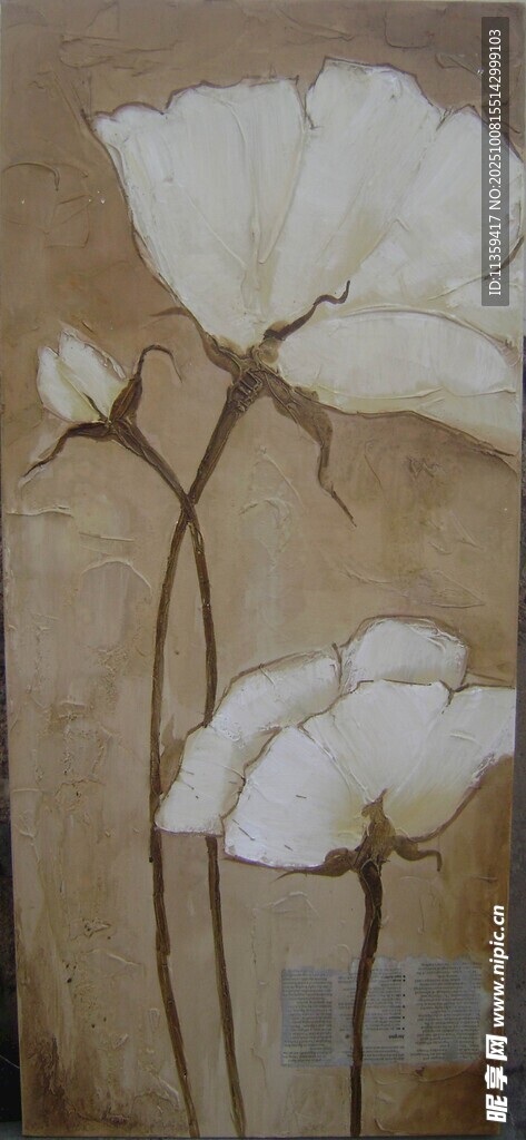 抽象白花装饰画