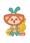 卡通小狐持金币欢乐形象