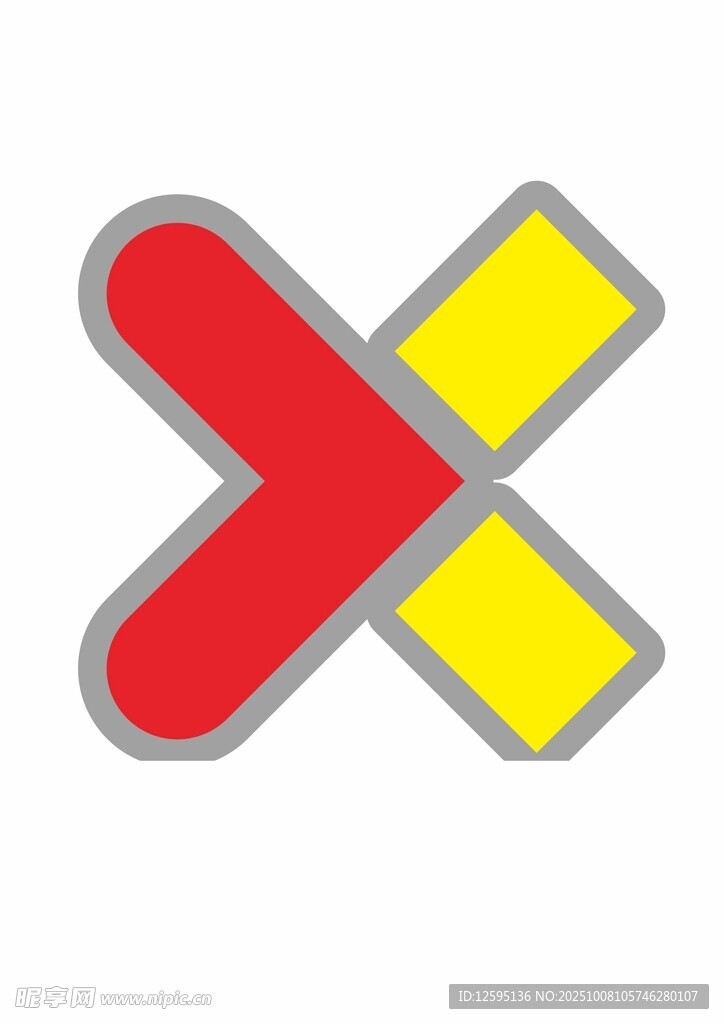 爱心交叉标志图案