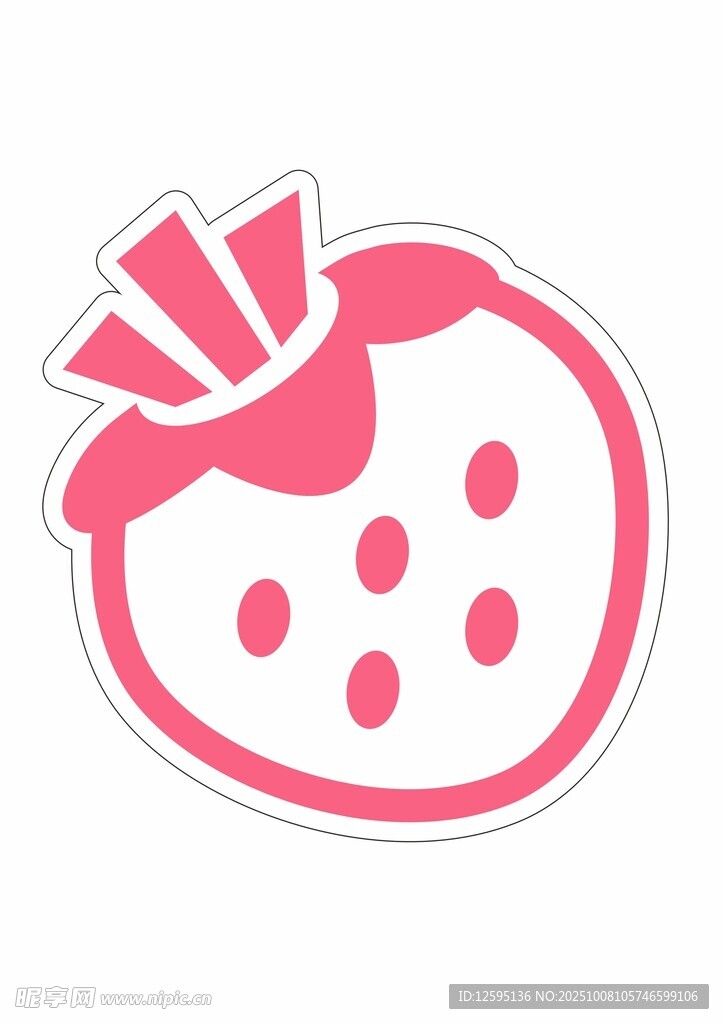 可爱草莓图案贴纸