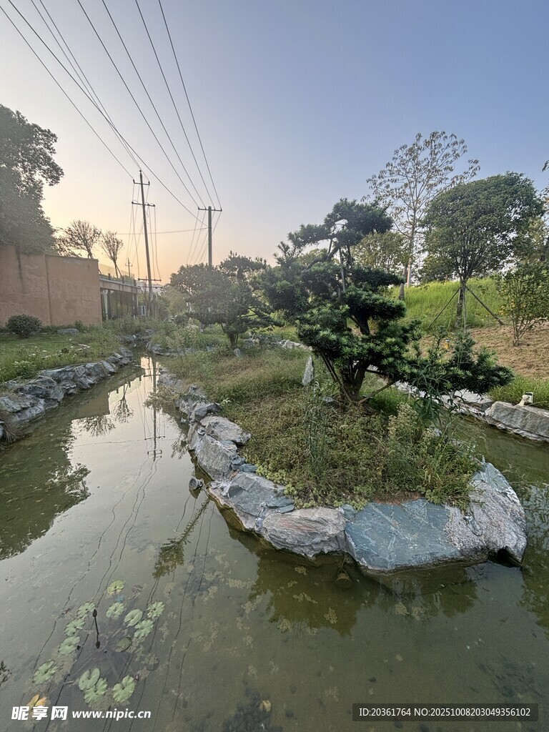 宁静中式园林池塘景观
