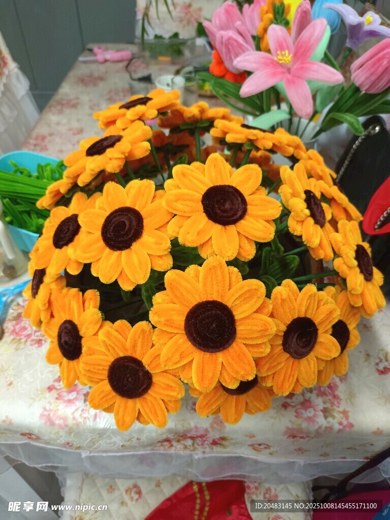 扭扭棒 手工花 向日葵