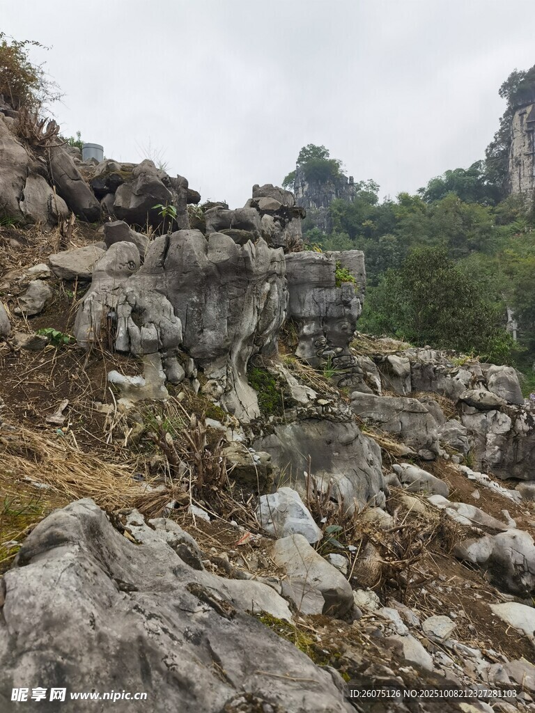 嶙峋怪石的自然景观