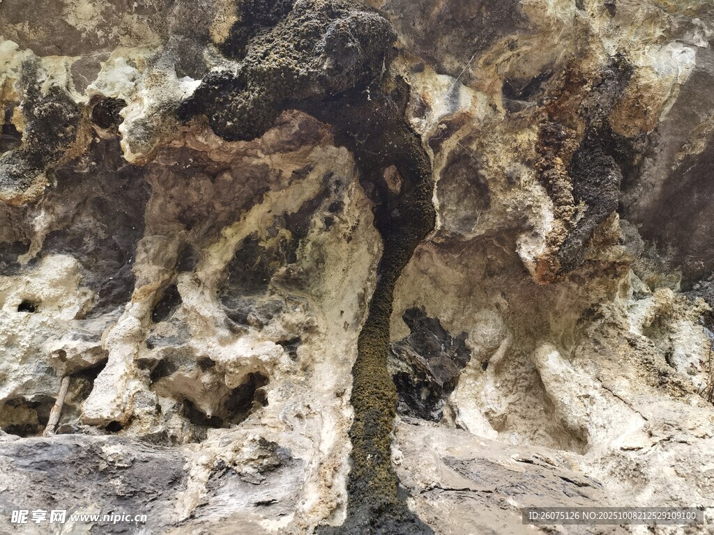 奇特纹理的岩石景观