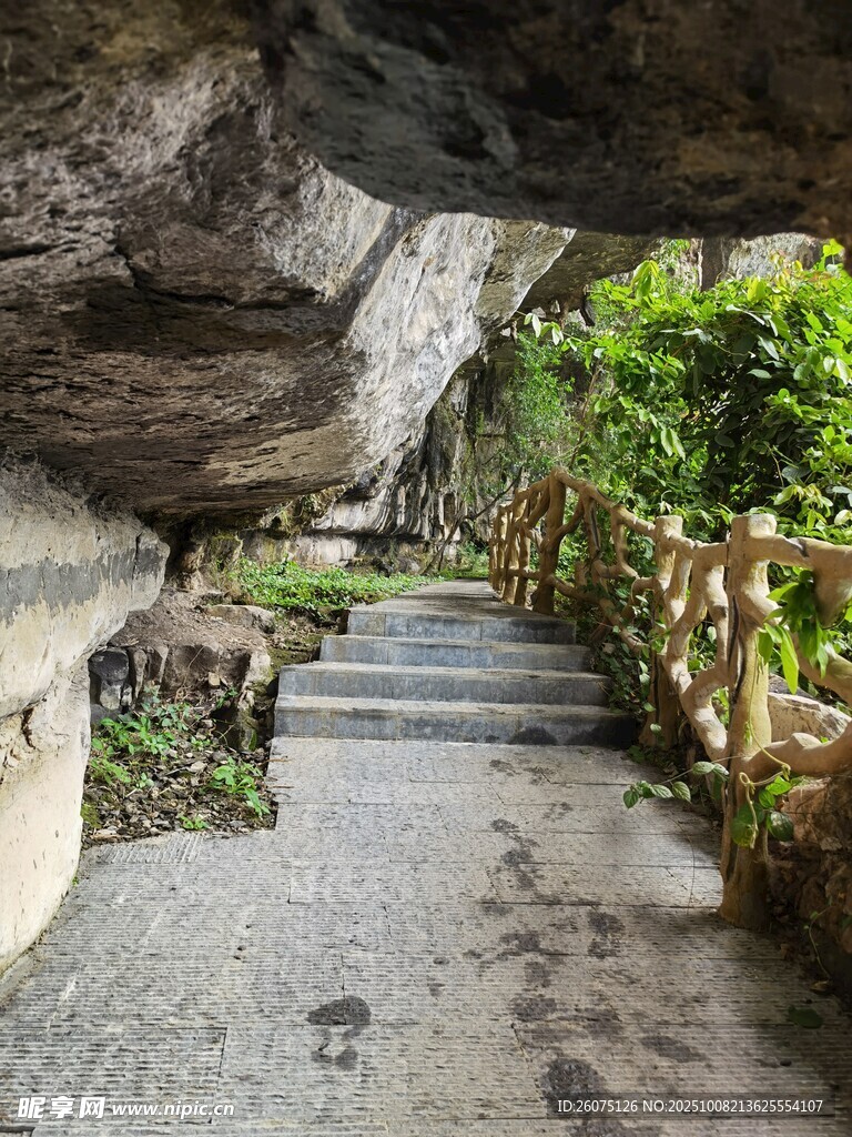 山间石径自然清幽之景