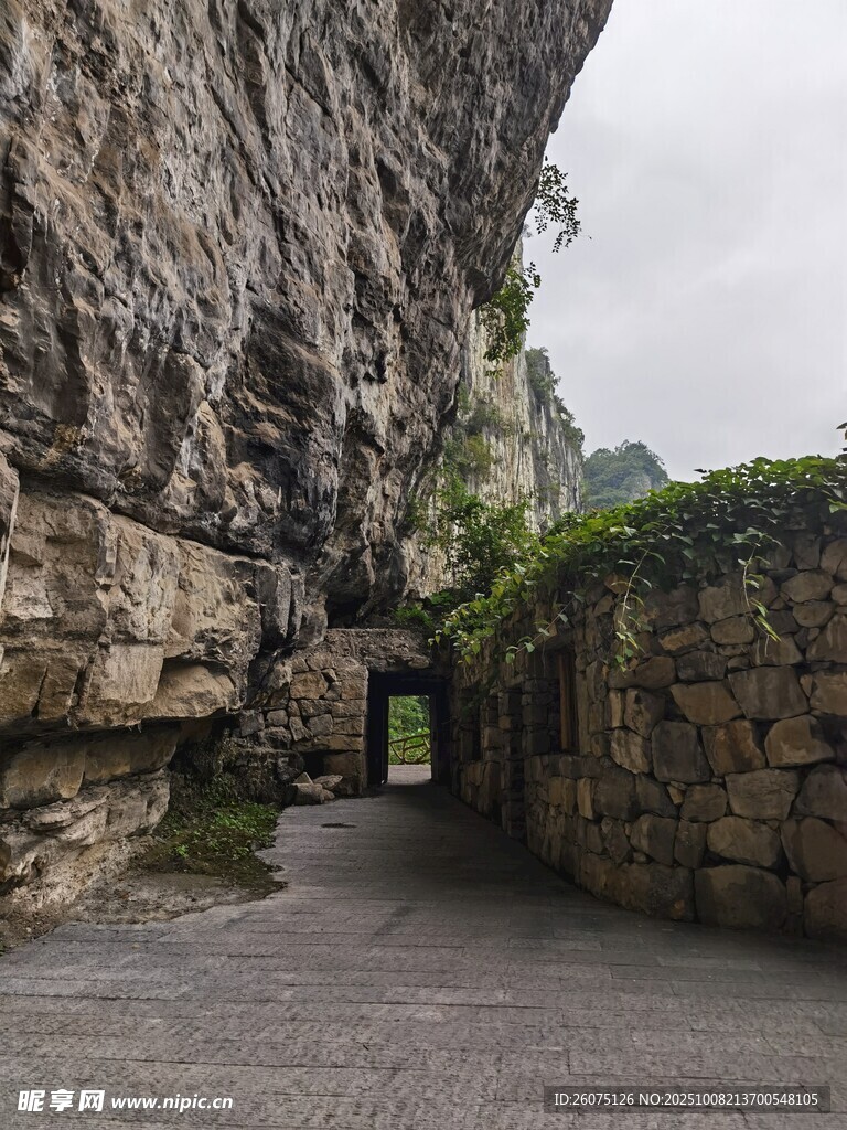 山间石径幽僻自然之景