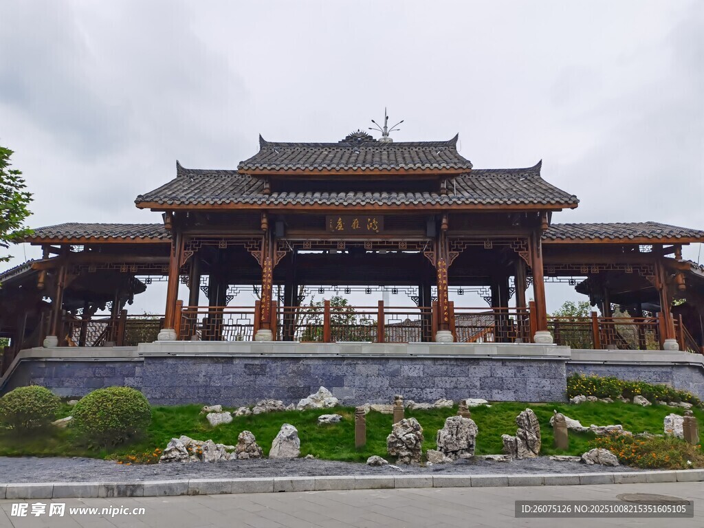 中式古典门楼建筑景观