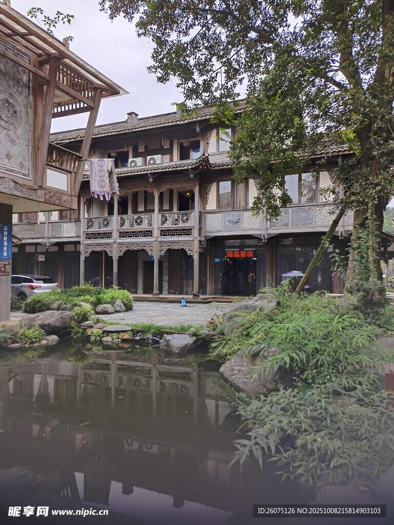 中式水乡庭院景致