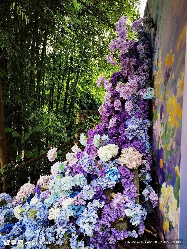 绚丽多彩仿真花卉装饰景观