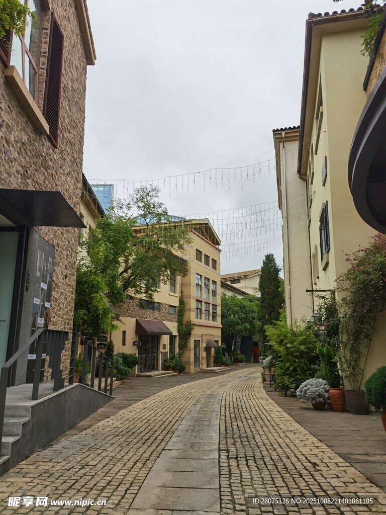 欧式风情小巷街道景致