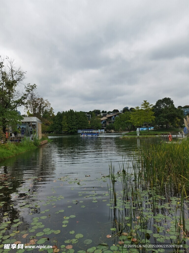 湖畔风光静谧自然景致