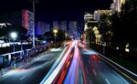城市夜景车流光影轨迹