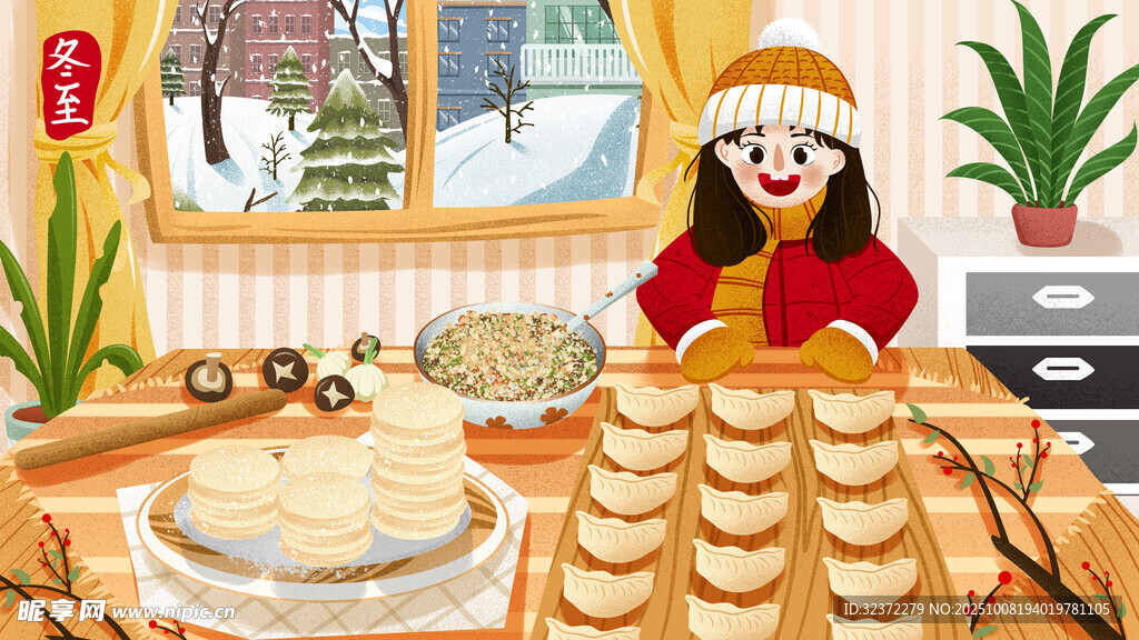 女孩开心制作美味多层蛋糕