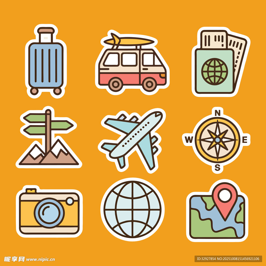 旅行元素图标 