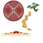 中式新年元素组合图案