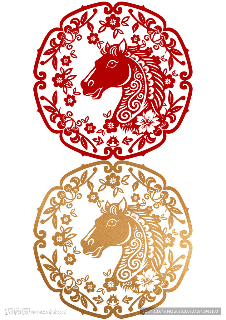 马形剪纸图案传统又精美
