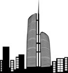 现代城市摩天大楼剪影