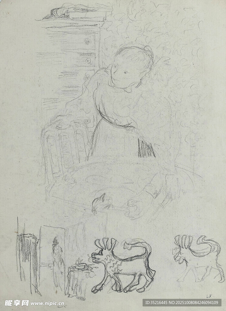 人物铅笔素描手稿