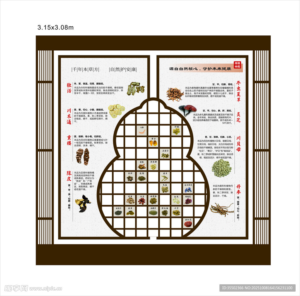 葫芦形状中药方剂展示图