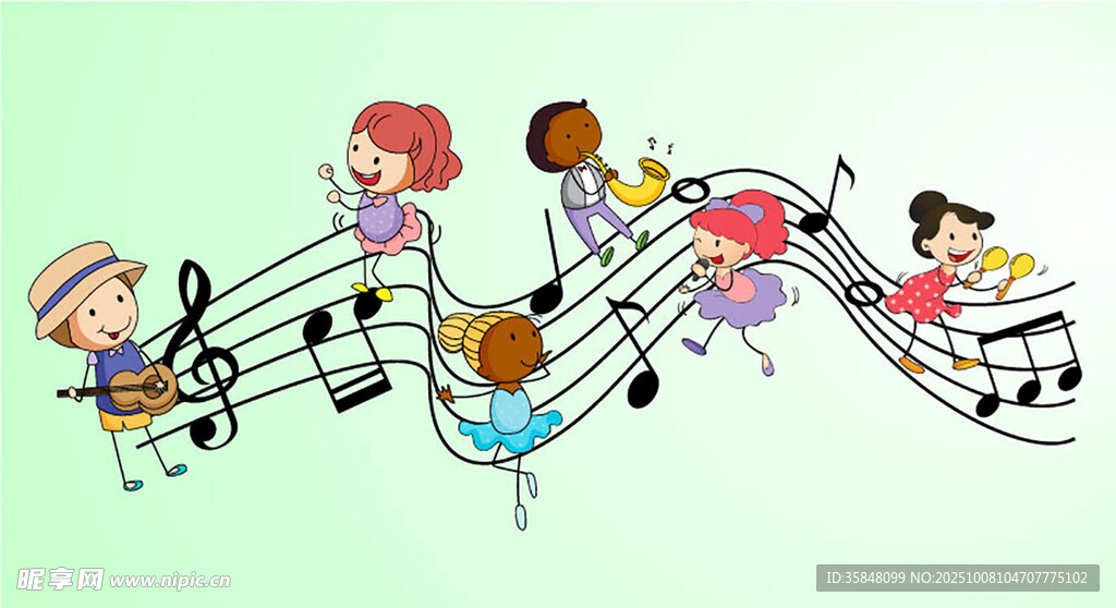 儿童音符插图