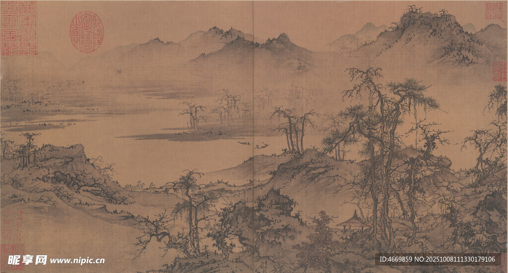 古代山水画卷景