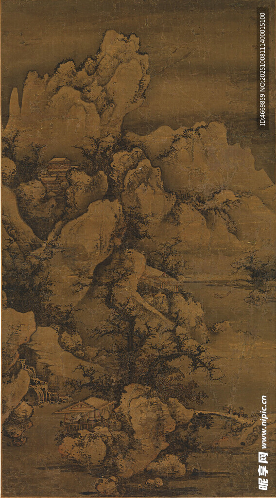古代山水墨画景观