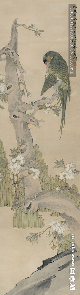 中式古风墙绘艺术画面