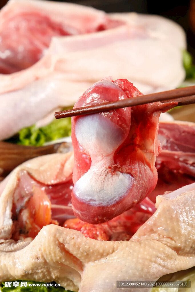 新鲜生鸡肉特写