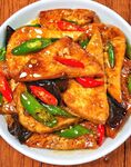 香煎豆腐配辣椒