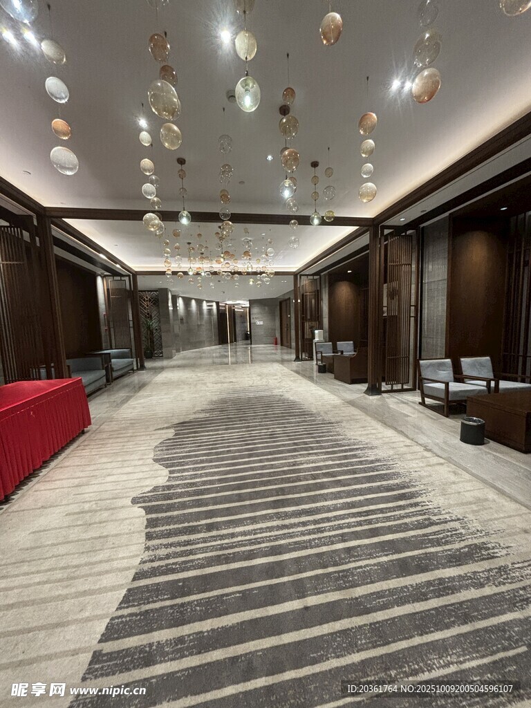 豪华宽敞的室内走廊空间