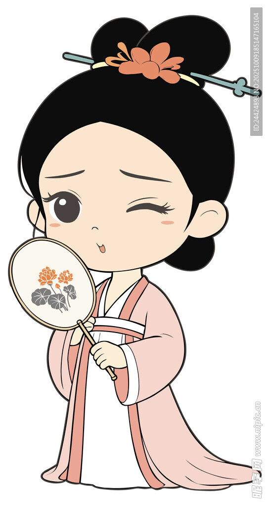 古风汉服少女俏皮可爱模样