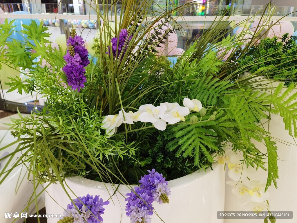 仿真多彩盆栽花卉组合