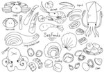 海洋生物简笔画素材集合