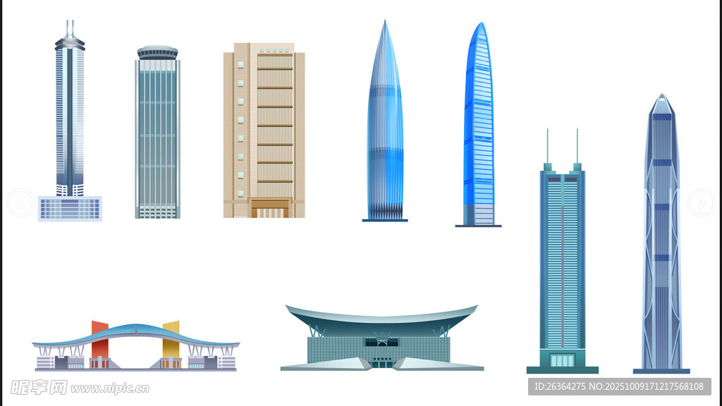 深圳手绘地标建筑