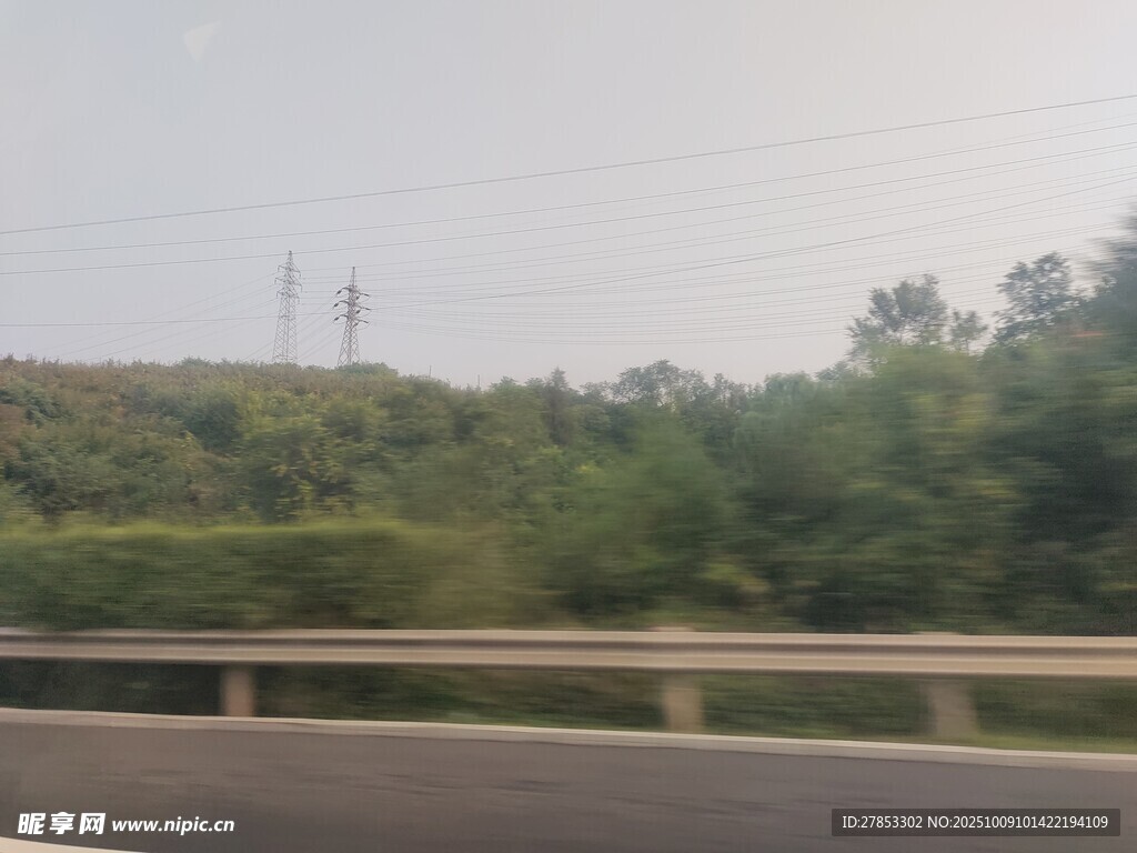 公路旁的绿意风景