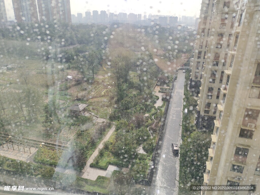 俯瞰城市绿化道路景观