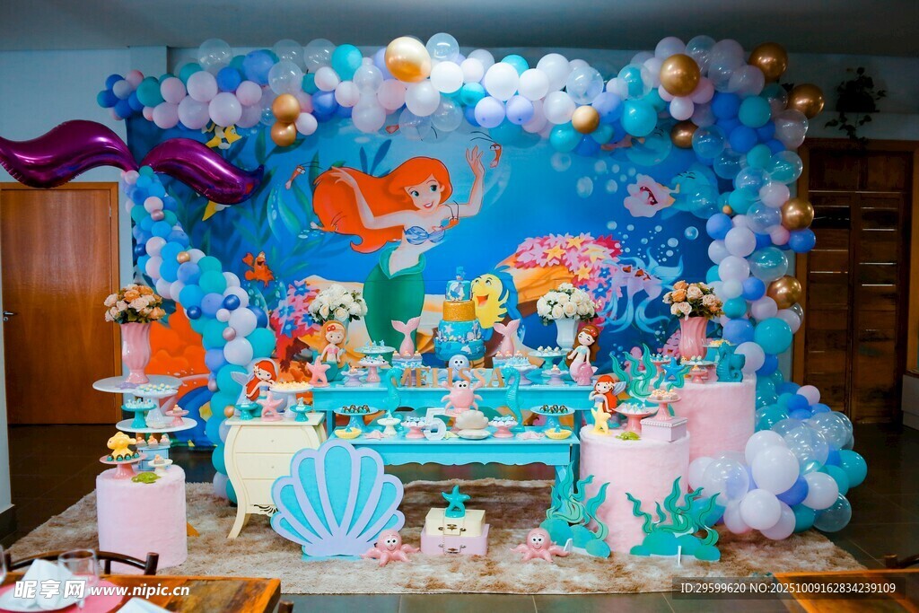 海底主题梦幻生日派对场景