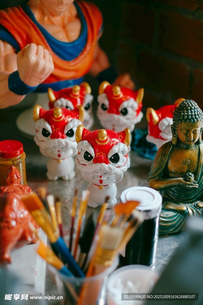 可爱招财猫摆件展示