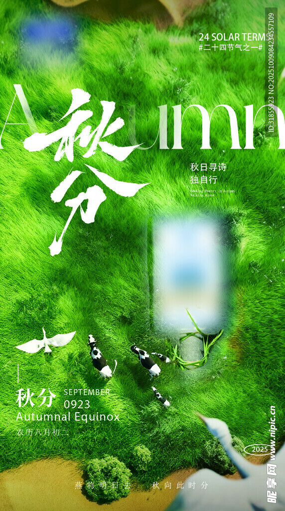 清新秋分节气主题插画
