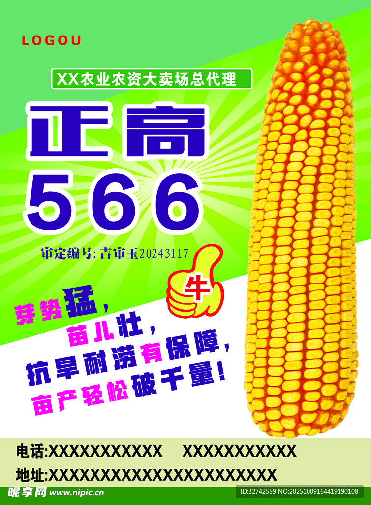 正高566玉米种子宣传海报