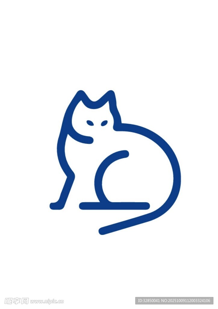 简约线条猫咪图标