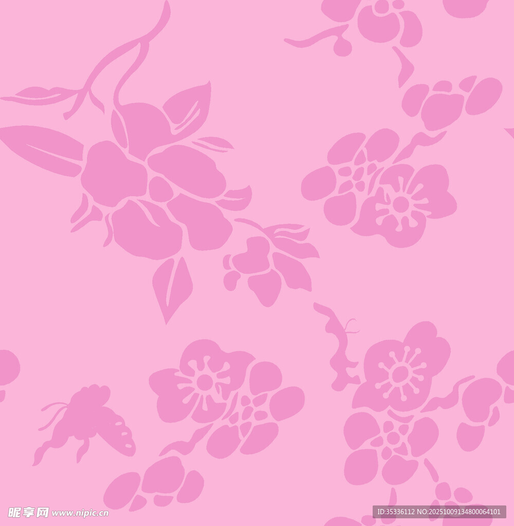 粉色花卉图案背景纹理
